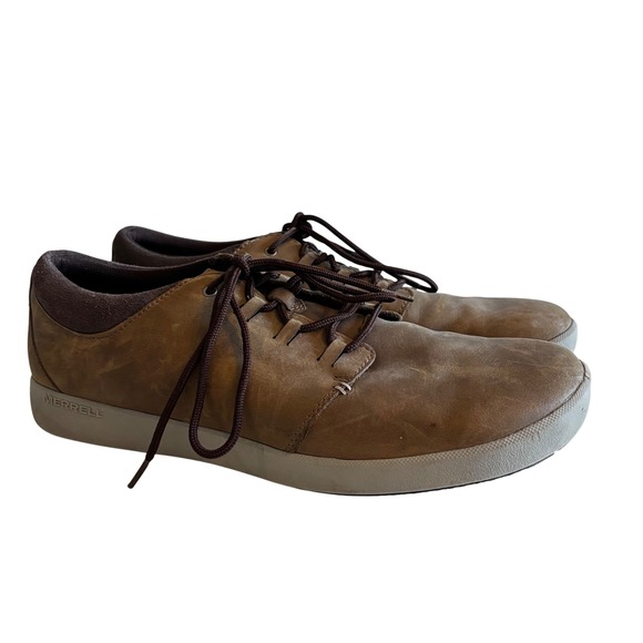 Merrell Other - Merrell Shoes Freewheel 2 Mens Sz14 Walnut Brown Leather Sneakers Casual Lace Up